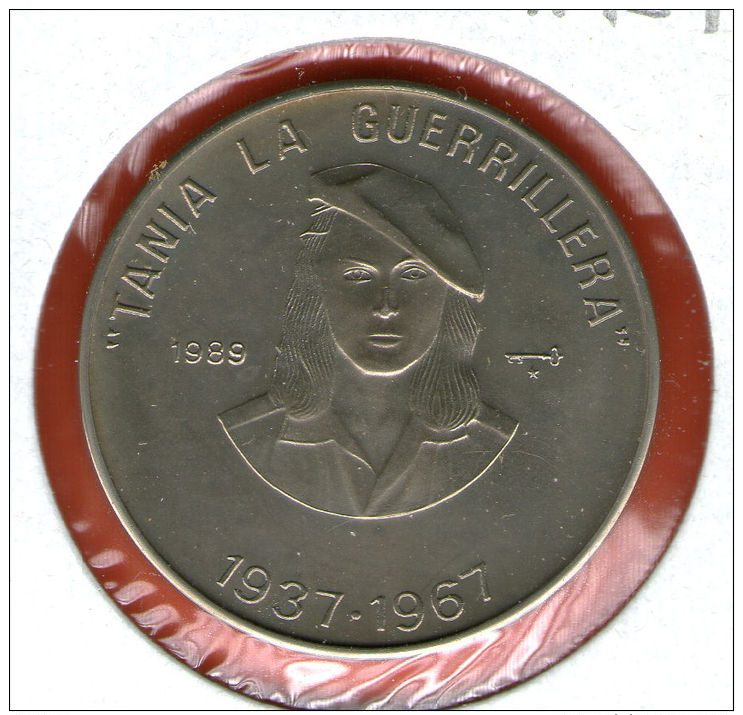 CUBA / KUBA *** 1 Peso 1989 ***  Cu-Ni - KM# 287 - 30mm - Tania La Guerrillera, Argentinian Revolutionary - Cuba