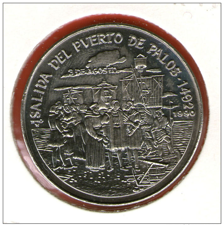 CUBA / KUBA *** 1 Peso 1990 ***  Cu-Ni - KM# 273 - 30mm - Discovery Of America - Columbus Departing From Spain - Cuba