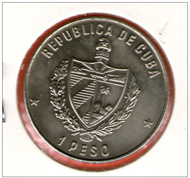 CUBA / KUBA *** 1 Peso 1990 ***  Cu-Ni - KM# 273 - 30mm - Discovery Of America - Columbus Departing From Spain - Cuba