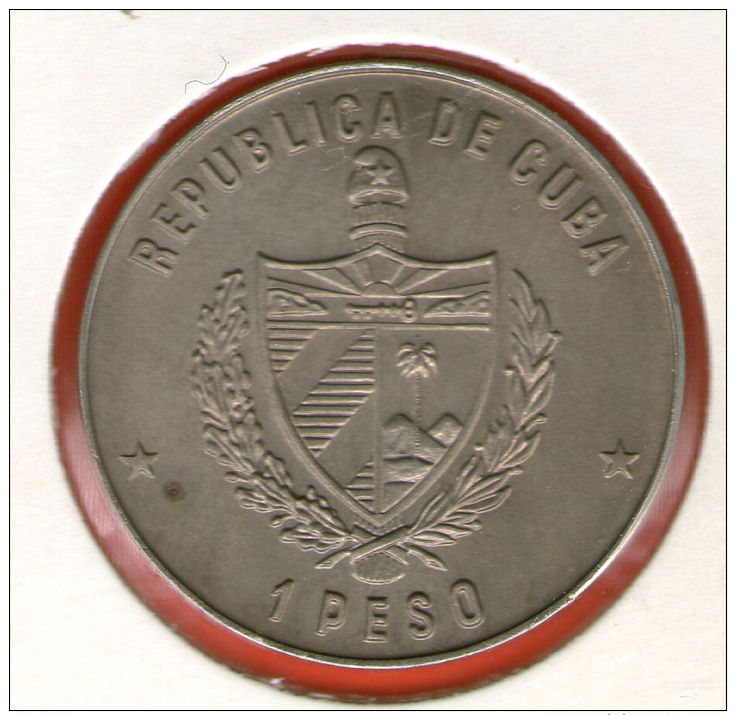 CUBA / KUBA *** 1 Peso 1990 ***  Cu-Ni - KM# 325 - 30mm - Columbus' Ships Sailing West / Colon - En Alta Mar Rumbo Oeste - Cuba