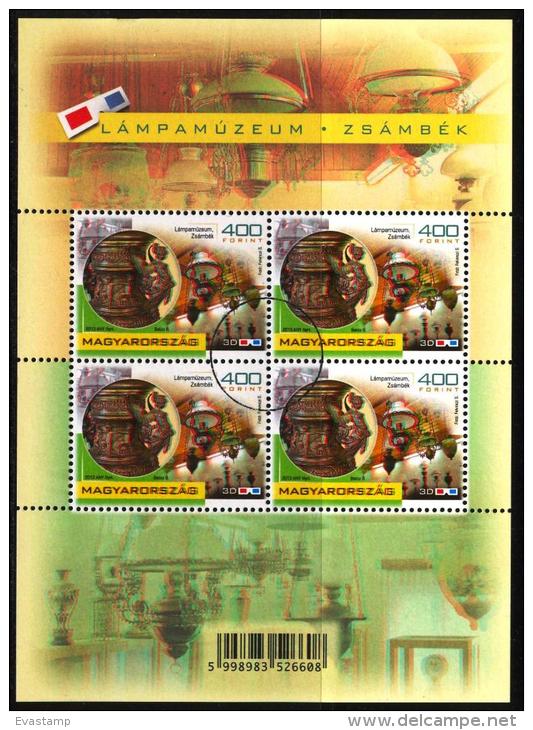 HUNGARY-2013. SPECIMEN S/S Lamp Museum In Zsámbék - 3 DIMENSIONAL Mi:Bl.359. - Used Stamps