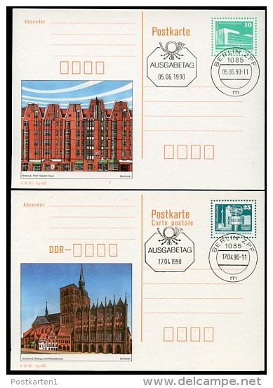 DDR P91-92 Bild-Postkarten FDC 1990 - Postkarten - Gebraucht