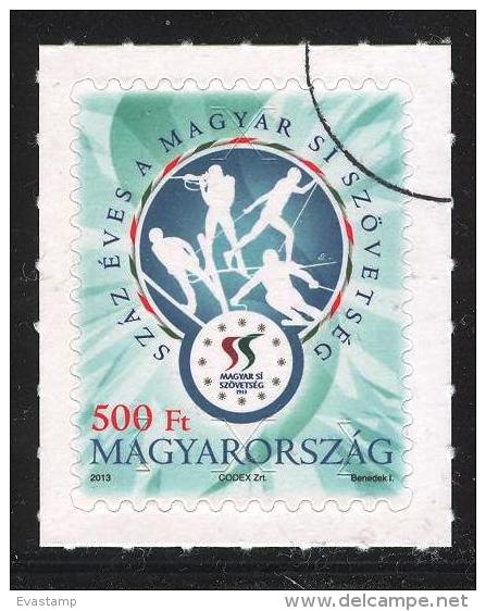 HUNGARY-2013.SPECIMEN 100th Anniversary Of The Hungarian Ski Association / Sport /Self Adhesive Stamp - Gebraucht