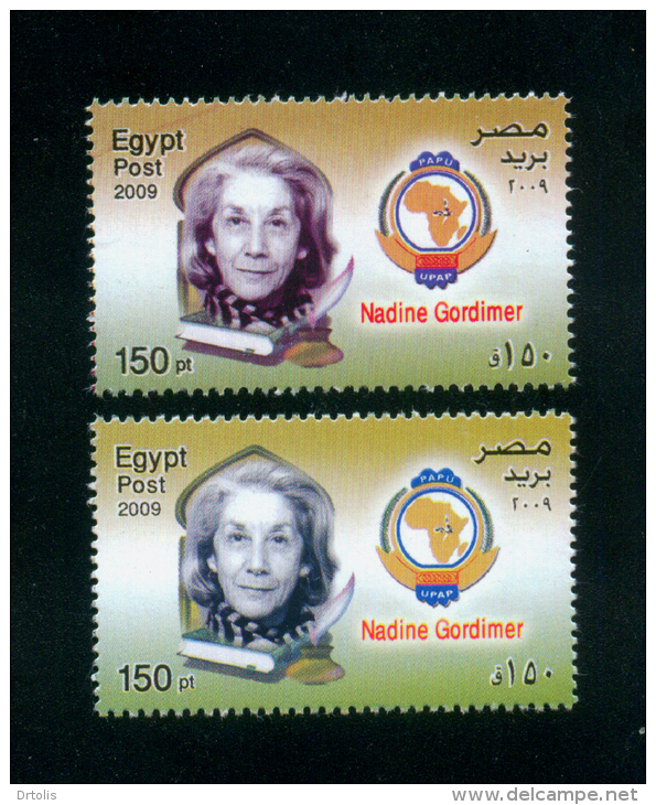 EGYPT / 2009 / COLOR VARIETY / SOUTH AFRICA / NADINE GORDIMER / NOBEL PRIZE IN LITERATURE / MNH / VF . - Unused Stamps