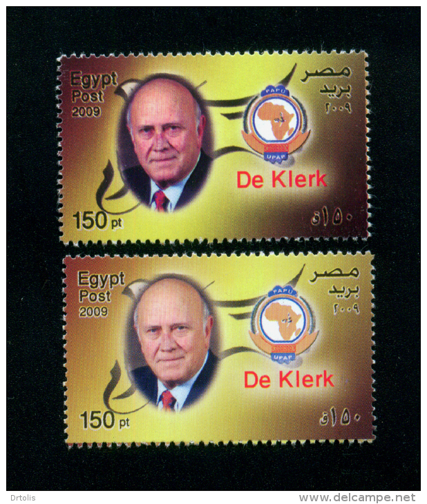 EGYPT / 2009 / COLOR VARIETY / SOUTH AFRICA /  DE KLERK / NOBEL PRIZE IN PEACE / MNH / VF - Ongebruikt