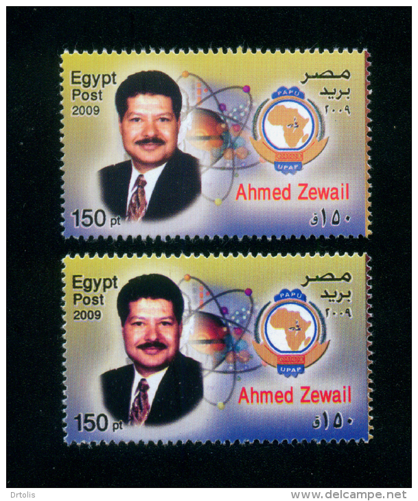 EGYPT /  2009 / COLOR VARIETY / AHMED ZEWAIL / NOBEL PRIZE IN CHEMISTRY / FEMTOCHEMISTRY / MNH / VF . - Nuevos