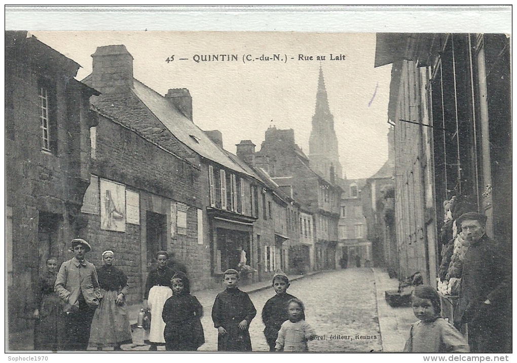 BRETAGNE - 22 - COTED D'ARMOR - COTES DU NORD - QUINTIN - Rue Au Lait - Quintin