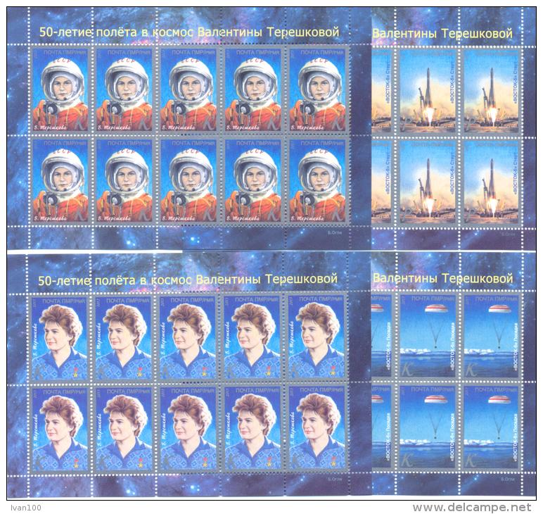 2013. Transnistria, 50y Of First Women's Space Flight Of  V. Tereshkova, 4 Sheetlets, Mint/** - Russie & URSS