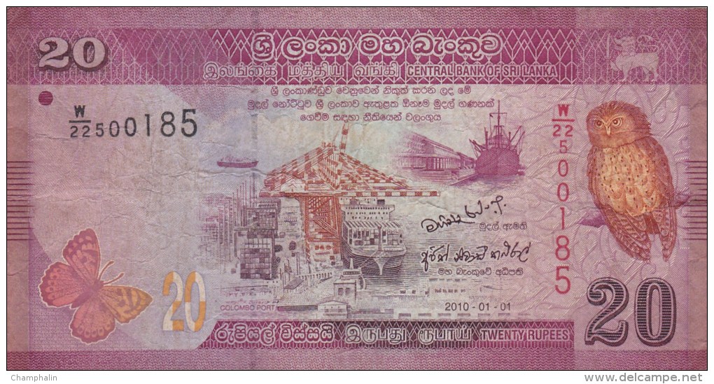 Sri Lanka - Billet De 20 Rupees - 1er Janvier 2010 - Sri Lanka