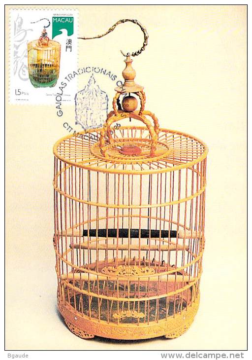 MACAO CARTE Maximum  NUM.YVERT 804 CAGE A OISEAU CHINOISE - Maximumkaarten