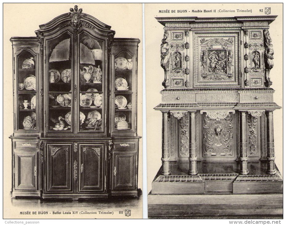 Cp , Arts , Antiquité , Musée De DIJON , Meuble Henri II , Buffet Louis XIV , Vierges - Antiquité