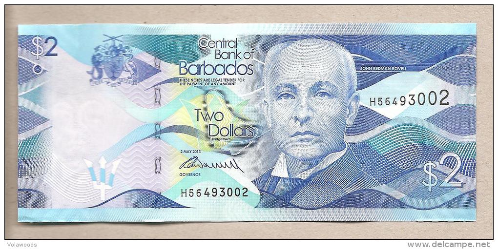 Barbados - Banconota Non Circolata Da 2 Dollari - 2013 - Barbades