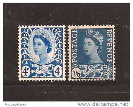 UK Wales 1966 Mint Hinged Stamps, QE II, 2 Values Only Nrs. 4=6 - Wales