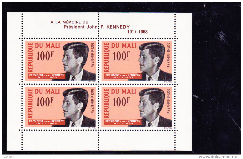 MALI - BLOC N° 3 JOHN F. KENNEDY - NEUF XX  -ANNEE 1964 - Mali (1959-...)