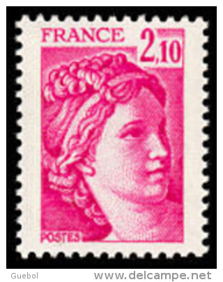 France Sabine De Gandon N° 1978 ** Le 2f10 Rose Carminé - 1977-1981 Sabine (Gandon)