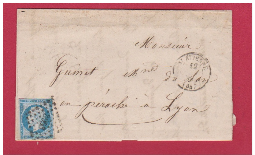 LETTRE DE ST ETIENNE  //   POUR LYON    //  12 SEPT 1859 - 1849-1876: Classic Period