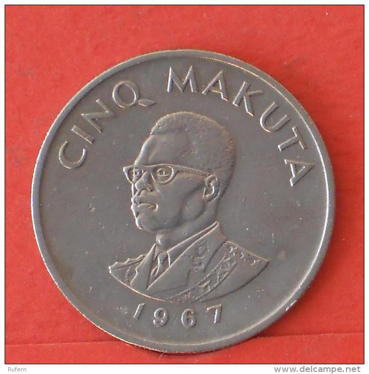 CONGO  5  MAKUTA  1967   KM# 9  -    (Nº03898) - Congo (Repubblica Democratica 1964-70)