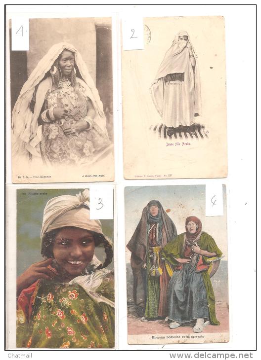 Lot De 4 CPA  -Afrique Noire Et Magrehb -Portraits De Femmes - Unclassified