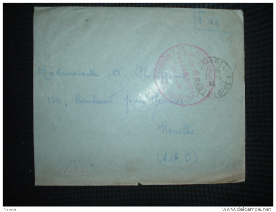 LETTRE EN FM OBL. 31-5-4? YSSINGEAUX (43 HAUTE-LOIRE) + CACHET REGIMENTAIRE - Guerre De 1939-45