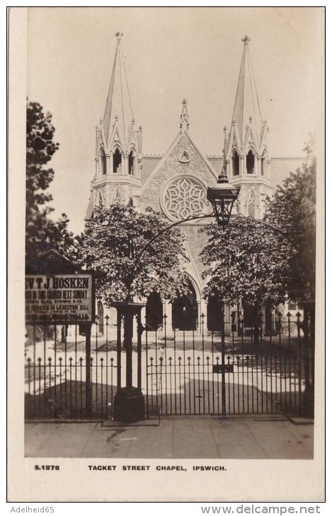 NF4 - Ca 1900 Real Photo PC Tacket Street, Ipswich, Chapel (Rev. T.J. Hosken Sign On The Left) - Ipswich