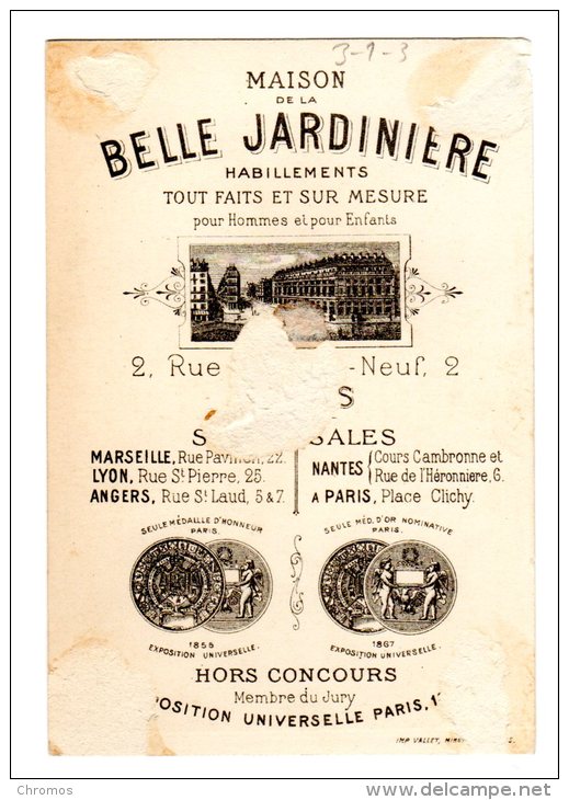 Chromo Maison De La Belle Jardinière, Imp. Vallet Minot, Pêcheur - Autres & Non Classés