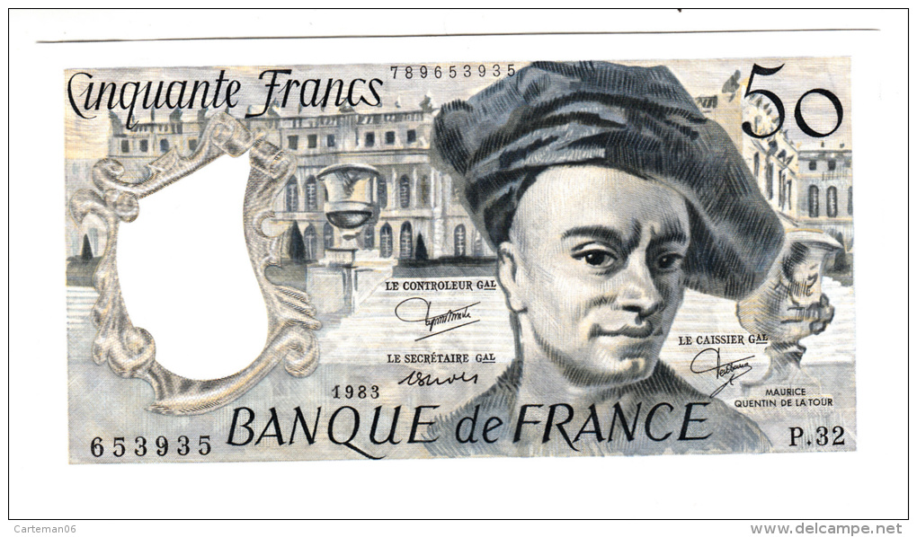 Billet - 50 Francs - Quentin De La Tour - 1983 - Lettre P.32 - Cat Fayette N°67 - 50 F 1976-1992 ''Quentin De La Tour''