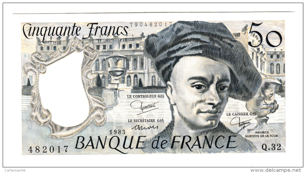 Billet - 50 Francs - Quentin De La Tour - 1983 - Lettre Q.32 - Cat Fayette N°67 - 50 F 1976-1992 ''quentin De La Tour''