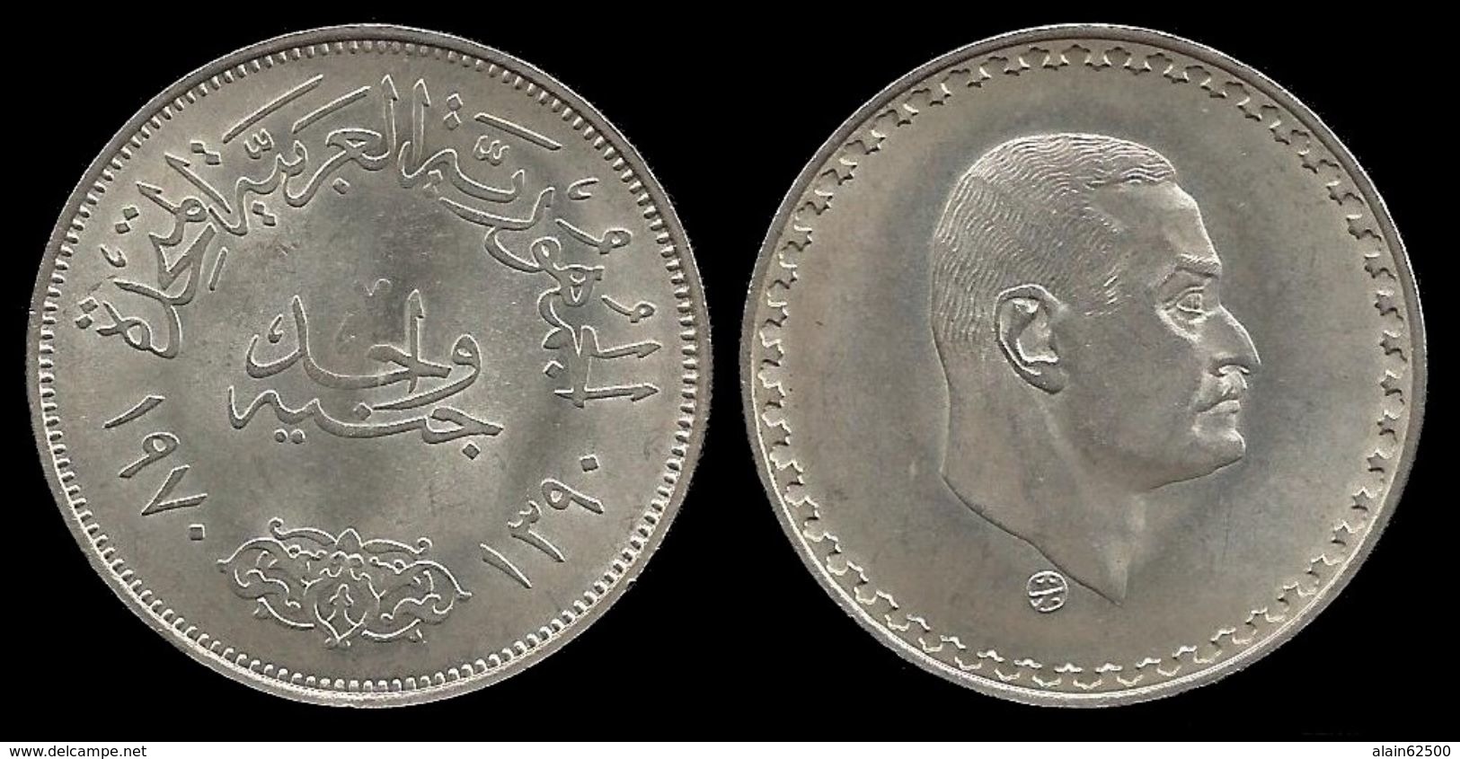 EGYPTE . Président  NASSER . 1 POUND . 1390 ( 1970 ) . - Egypte