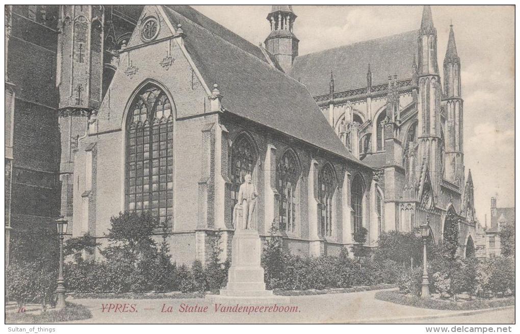 Cpa/pk 1905 Ieper Ypres Yper La Statue Vandenpeereboom  Van Den Heuvel - Ieper