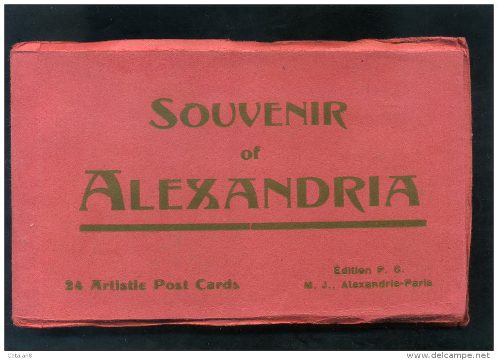 S4604 CARTOLINA EGITTO SOUVENIR OF ALEXANDRIA FOLDER 24 ARTISTIC POST CARDS - Alexandria