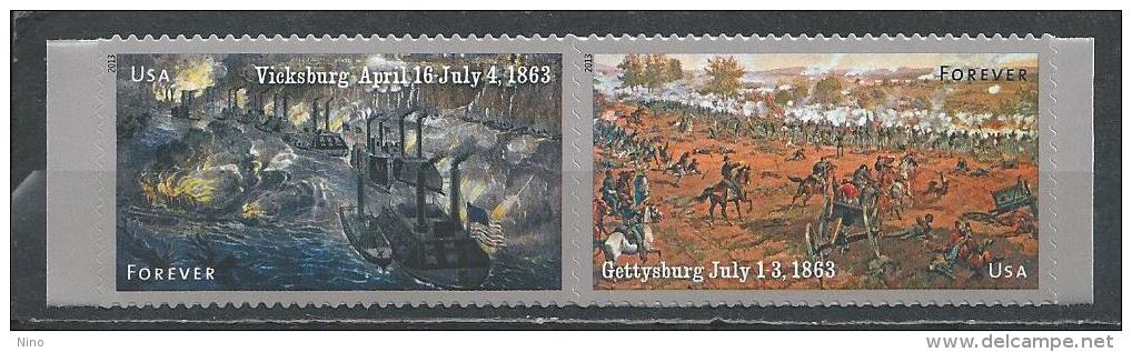 USA. Scott # 4787-88 MNH Pair. The Civil War 0f 1863. 2013 - Neufs