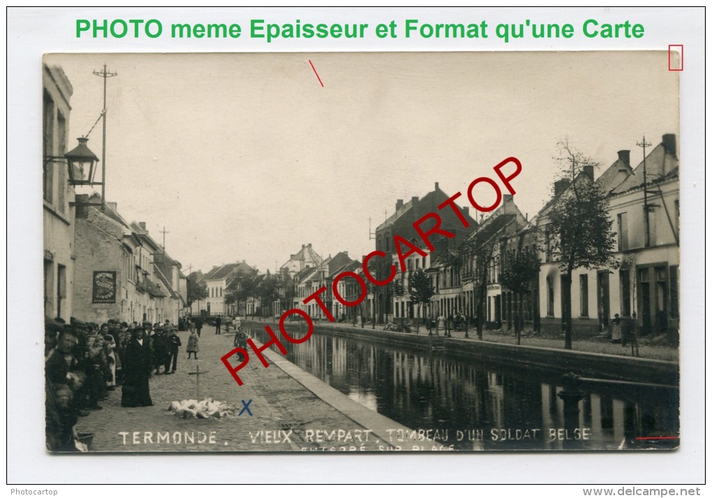 Vieux Rempart-Tombe D'un Soldat Belge-TERMONDE-DENDERMONDE-Photo-Periode Guerre14-18-1WK-BELGIEN-Flandern- - Dendermonde