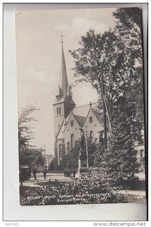 4440 RHEINE, Kriegerdenkmal 1870/71 & Ev. Kirche - Rheine