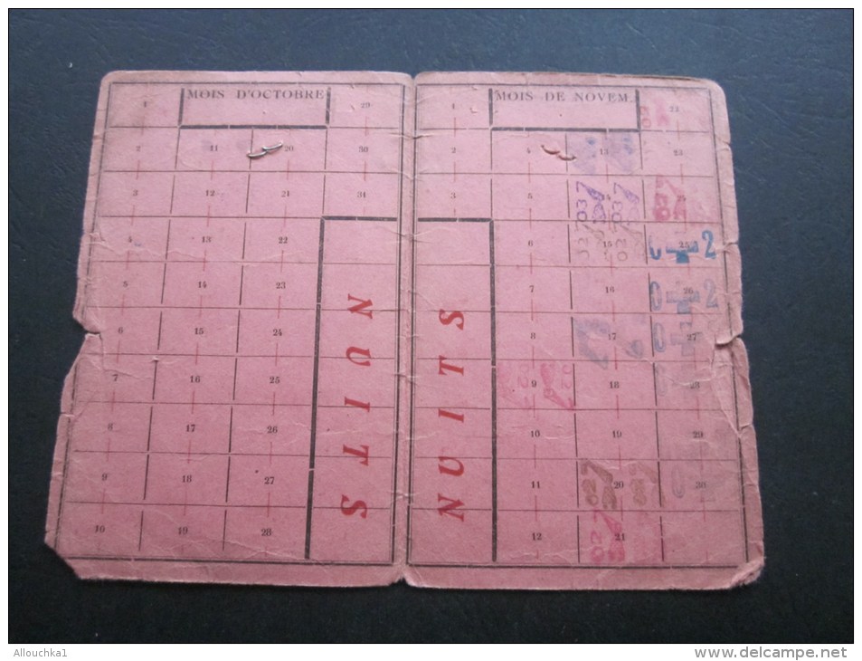 1944 Carte Carnet De Contrôle Des Vacations Effectué Par Ouvrier-docker Port De Marseille Et Annexes Navigation Maritime - Sonstige & Ohne Zuordnung