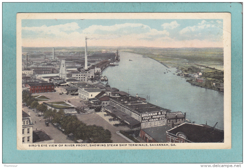 SAVANNAH  -  BIRD´S  EYE  VIEW  OF  RIVER  FRONT , SHOWING STEAM  SHIP  TERMINALS  -  1919  - - Savannah