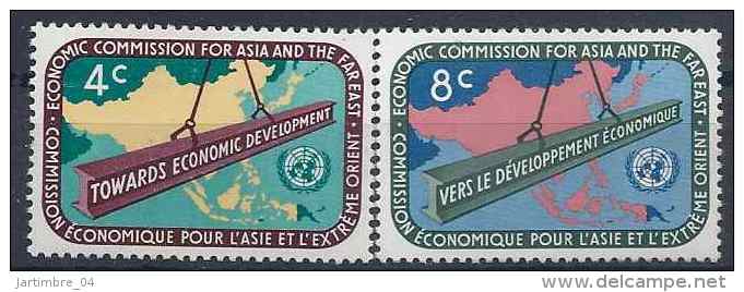 1960 NATIONS UNIES 76-77** Carte - Unused Stamps