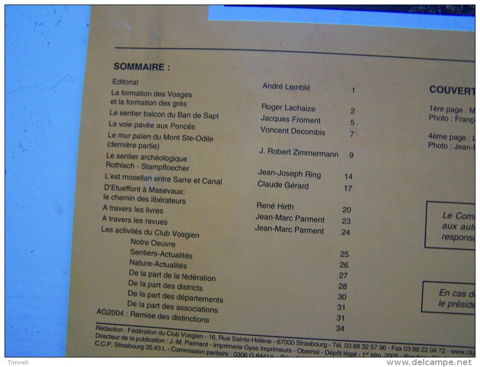 N°1 LES VOSGES Revue De Tourisme 84e Année CLUB VOSGIEN 2005 - Toerisme En Regio's