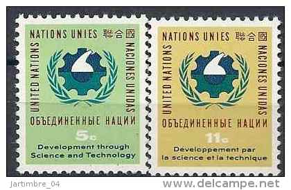 1963 NATIONS UNIES 110-11**  Sciences - Unused Stamps