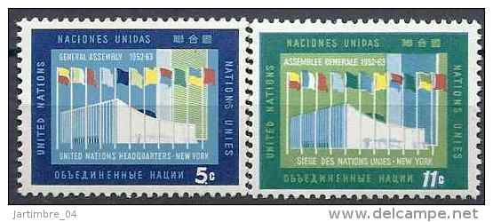 1963 NATIONS UNIES 115-16**  Drapeaux - Unused Stamps