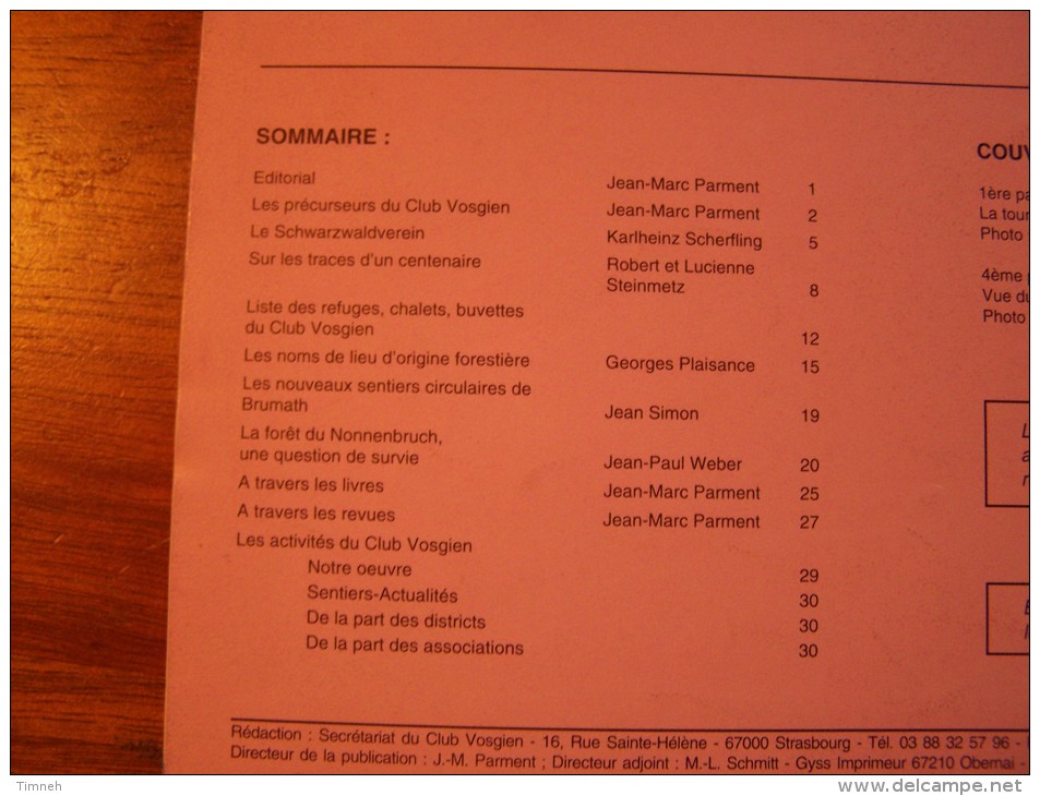 N°1 LES VOSGES Revue De Tourisme 76e Année CLUB VOSGIEN 1997 - Toerisme En Regio's