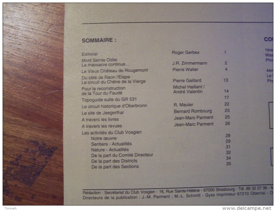 N°4 LES VOSGES Revue De Tourisme 73e Année CLUB VOSGIEN 1994 - Toerisme En Regio's