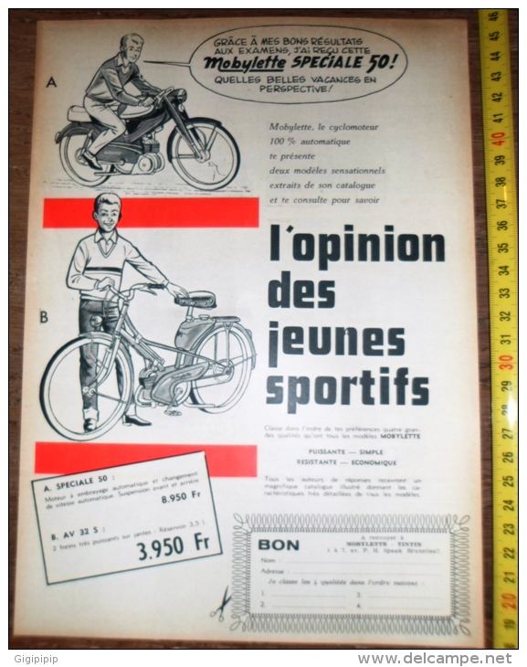 PUB PUBLICITE CYCLOMOTEUR MOBYLETTE SPECIALE 50 - Collections