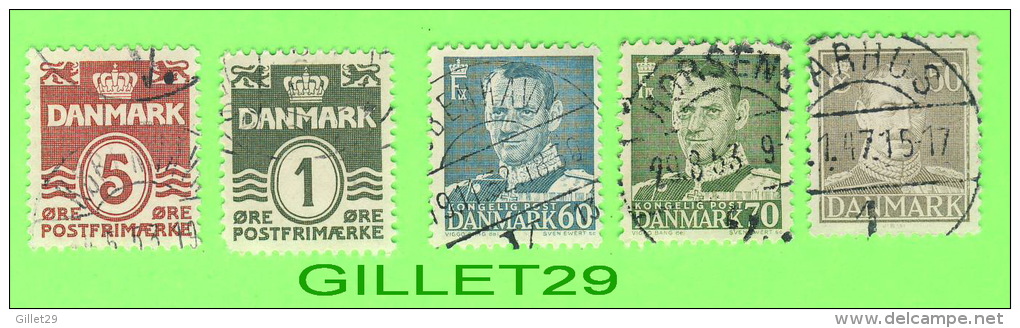 TIMRES, DANEMARK- 5 TIMBRES - OBLITÉRÉS - - Used Stamps