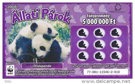 Lottery - Hungary - WWF - Óriáspanda - Giant Panda - Biglietti Della Lotteria