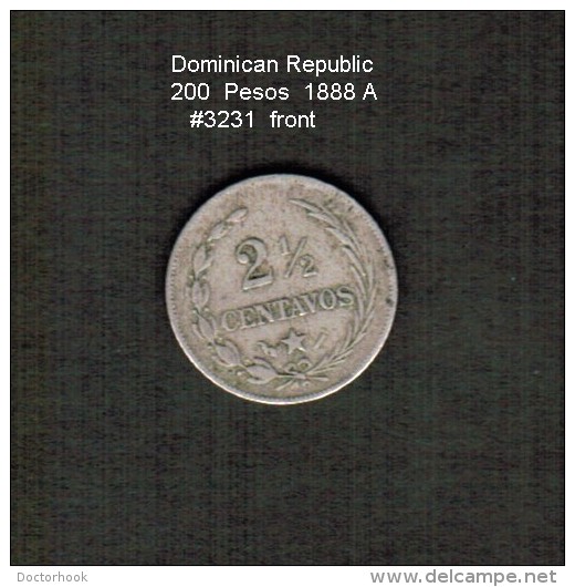 DOMINICAN REPUBLIC    2 1/2  CENTAVOS  1888 A  (KM # 7.3) - Dominicaanse Republiek