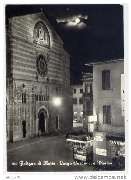 Foligno Di Notte - Largo Carducci E Duomo - Formato Grande Viaggiata - D - Foligno