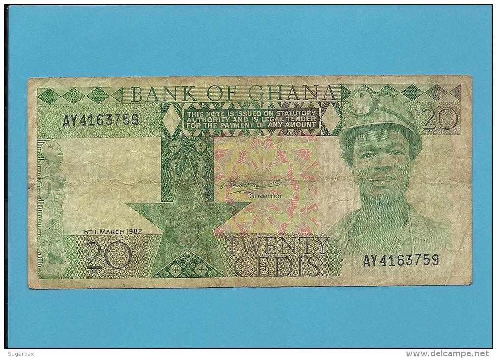 GHANA &#9733; 20 CEDIS &#9733; 6.3.1982 &#9733; P 21c  &#9733; N.º AY4163759 - Ghana