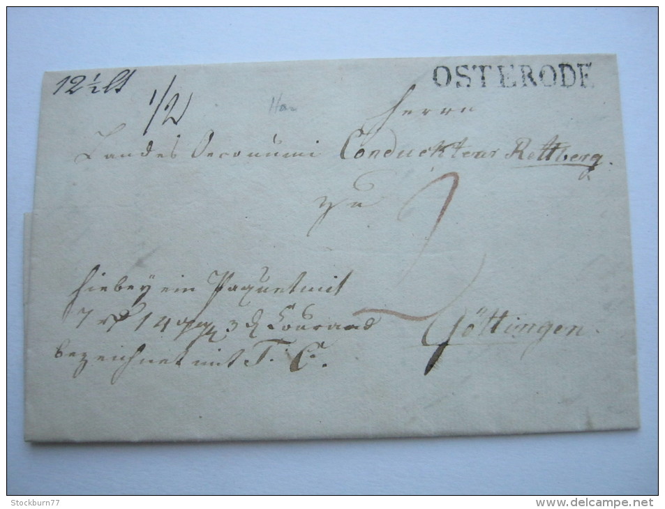 HANNOVER,  OSTERODE,  Stempel Klar Auf Brief  Mit Viel Inhalt 1835, Textabsender Lasfelde - Préphilatélie