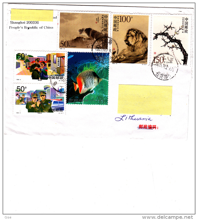 CINA R.P. 2005 - Yvert 3595/7-3652-3557-3558 - Lettera Per La Lituania - Storia Postale