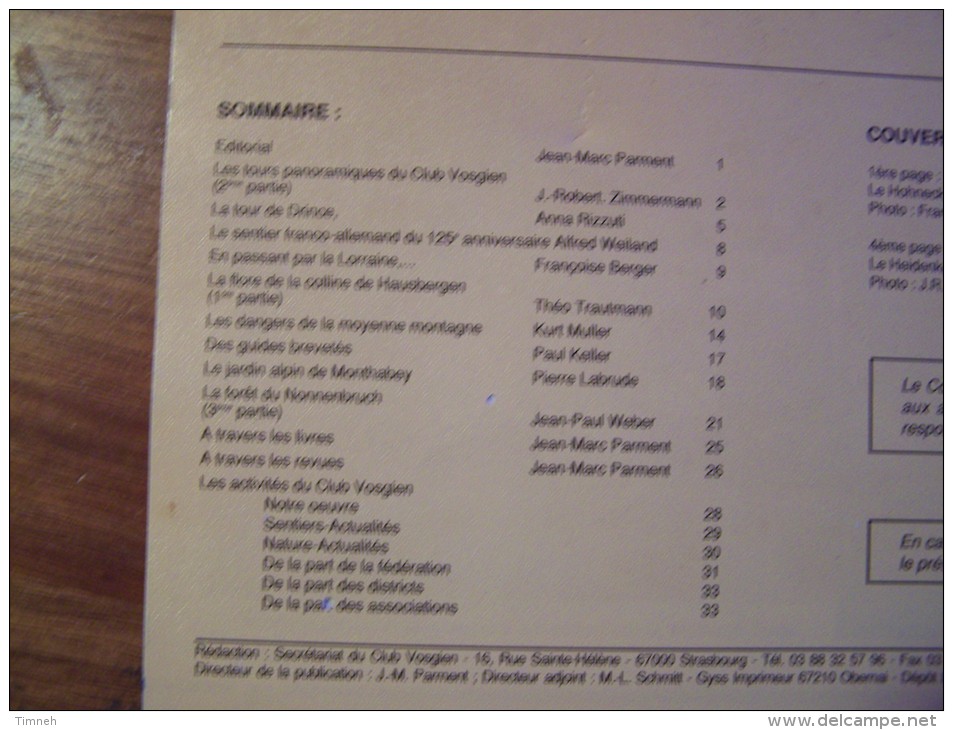 N°1 LES VOSGES Revue De Tourisme 77e Année CLUB VOSGIEN 1998 - Toerisme En Regio's